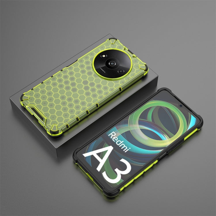 For Xiaomi Redmi A3 Shockproof Honeycomb Phone Case(Green) - free shipping - PMC TechLife - Order now!