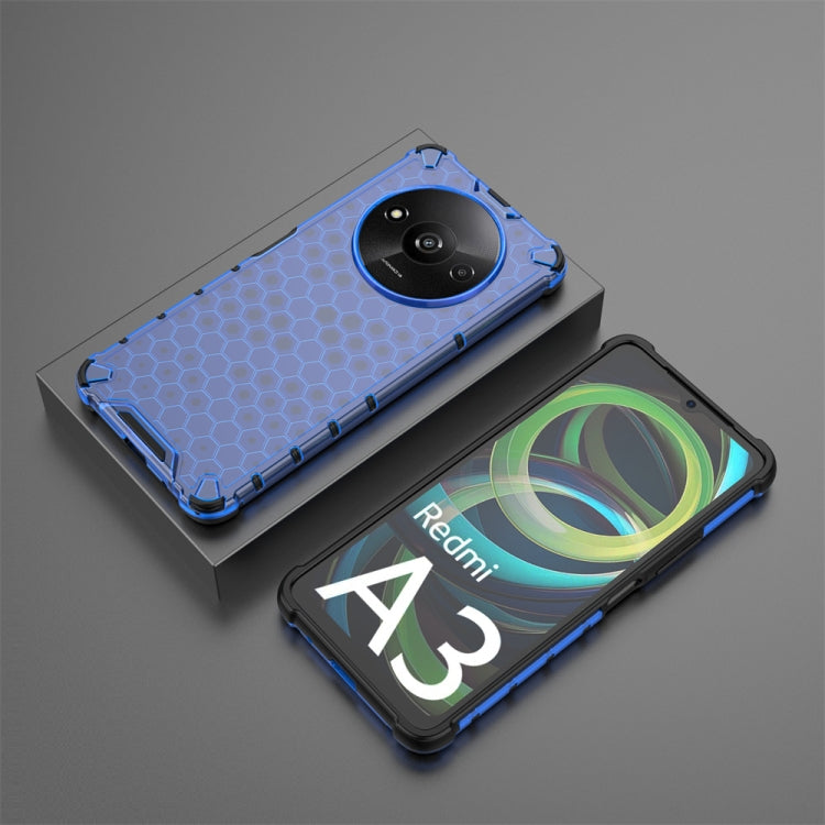 For Xiaomi Redmi A3 Shockproof Honeycomb Phone Case(Blue) - Xiaomi Cases by PMC TechLife | Online Shopping South Africa | PMC TechLife | Buy Now Pay Later Mobicred