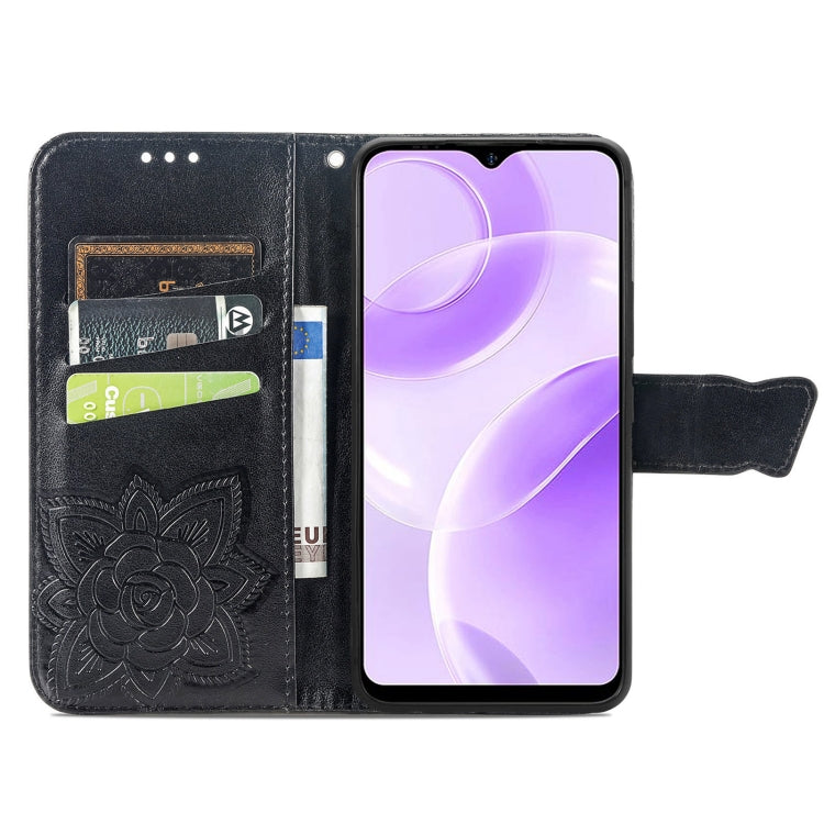 For Ulefone Note 15 Butterfly Love Flower Embossed Leather Phone Case(Black) - Ulefone Cases by PMC Jewellery | Online Shopping South Africa | PMC Jewellery | Buy Now Pay Later Mobicred