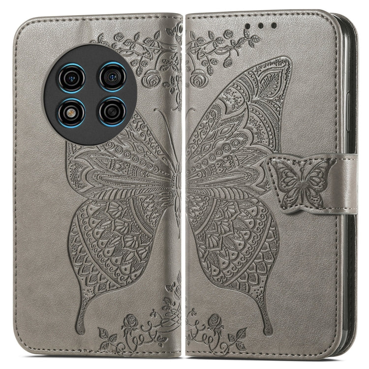 For Ulefone Note 15 Butterfly Love Flower Embossed Leather Phone Case(Gray) - Ulefone Cases by PMC Jewellery | Online Shopping South Africa | PMC Jewellery | Buy Now Pay Later Mobicred