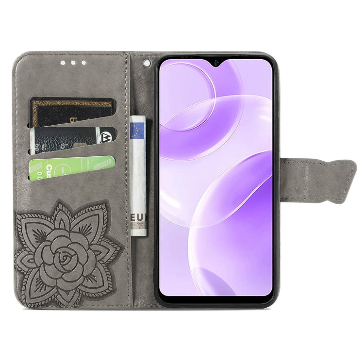 For Ulefone Note 15 Butterfly Love Flower Embossed Leather Phone Case(Gray) - Ulefone Cases by PMC Jewellery | Online Shopping South Africa | PMC Jewellery | Buy Now Pay Later Mobicred