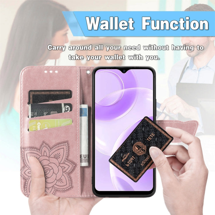 For Ulefone Note 15 Butterfly Love Flower Embossed Leather Phone Case(Rose Gold) - Ulefone Cases by PMC Jewellery | Online Shopping South Africa | PMC Jewellery | Buy Now Pay Later Mobicred