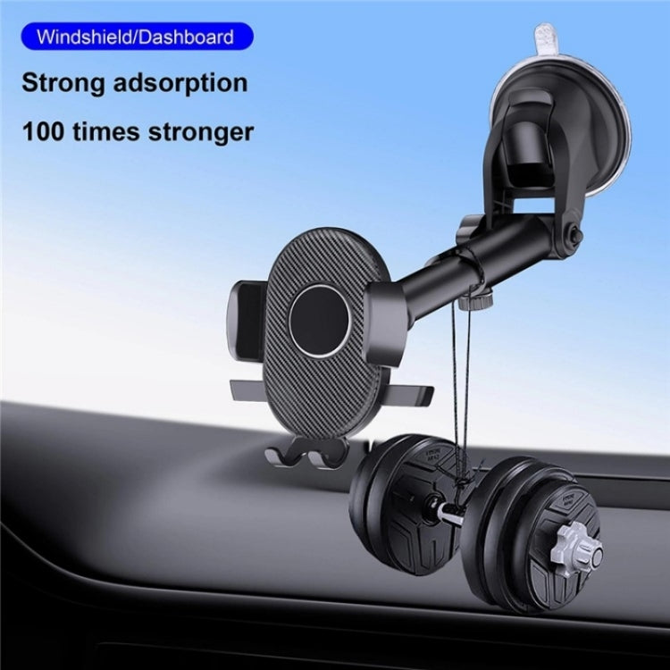 D40+105+K5 Carbon Fiber Texture Car Suction Cup Telescopic Arm Phone Holder Windshield Dashboard - Car Holders by PMC TechLife | Online Shopping South Africa | PMC TechLife | Buy Now Pay Later Mobicred