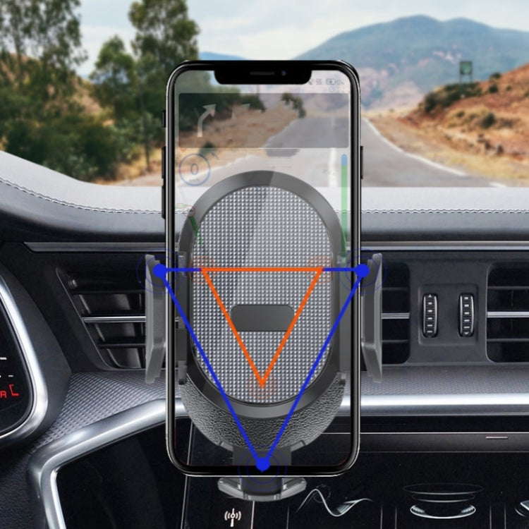 D33 With Air Vent Clip Suction Cup Base Gravity Sensing Car Phone Holder Bracket(Black) - Universal Car Holders by PMC Jewellery | Online Shopping South Africa | PMC Jewellery | Buy Now Pay Later Mobicred