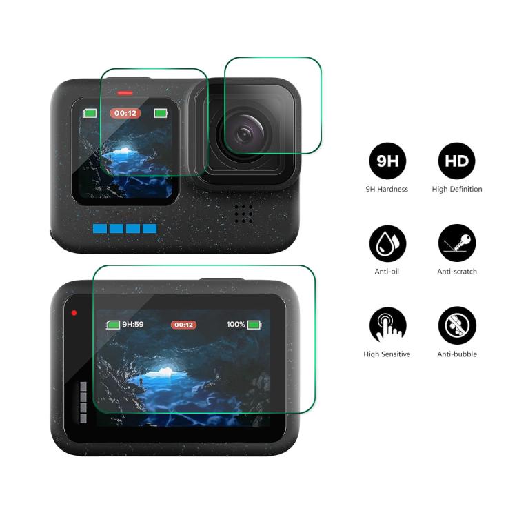 For GoPro HERO12 Black ENKAY Hat-Prince 9H 0.2mm High Alumina-silicon Front ��� Back Camera Tempered Glass Film - Protective Film by ENKAY | Online Shopping South Africa | PMC TechLife | Buy Now Pay Later Mobicred