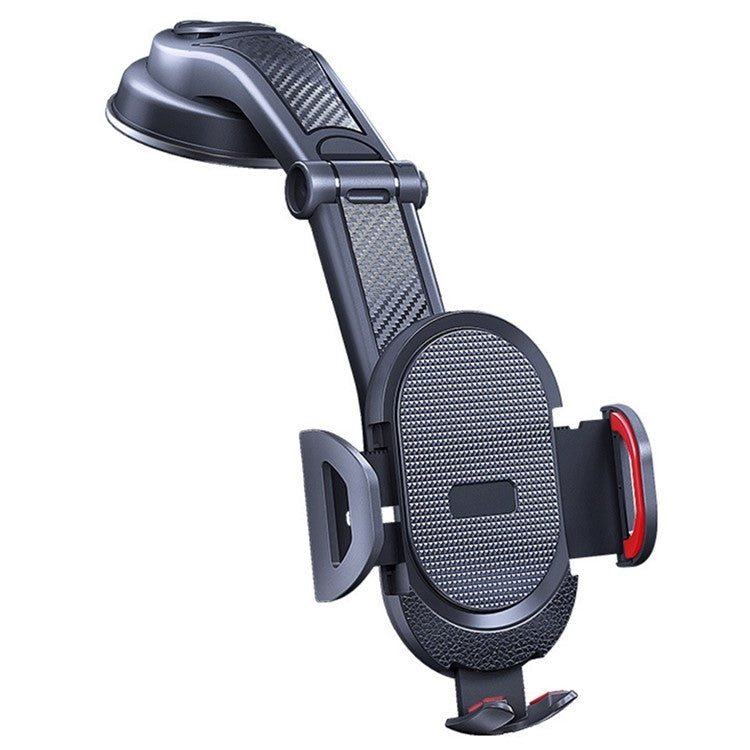 ES33 Car Mobile Phone Holder Bracket Carbon Fiber 360 Degree Rotation Suction Cup Mount(Red) - Car Holders by PMC TechLife | Online Shopping South Africa | PMC TechLife | Buy Now Pay Later Mobicred
