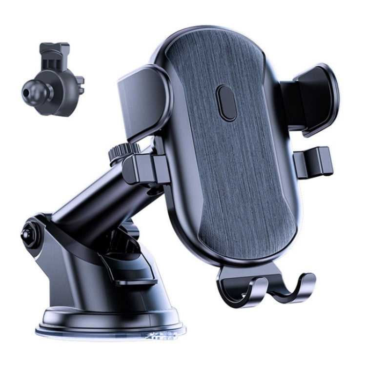 D48+105+K5 Brushed Pattern Car Dashboard Windshield Telescopic Suction Cup Air Vents Phone Mount - Car Holders by PMC TechLife | Online Shopping South Africa | PMC TechLife | Buy Now Pay Later Mobicred