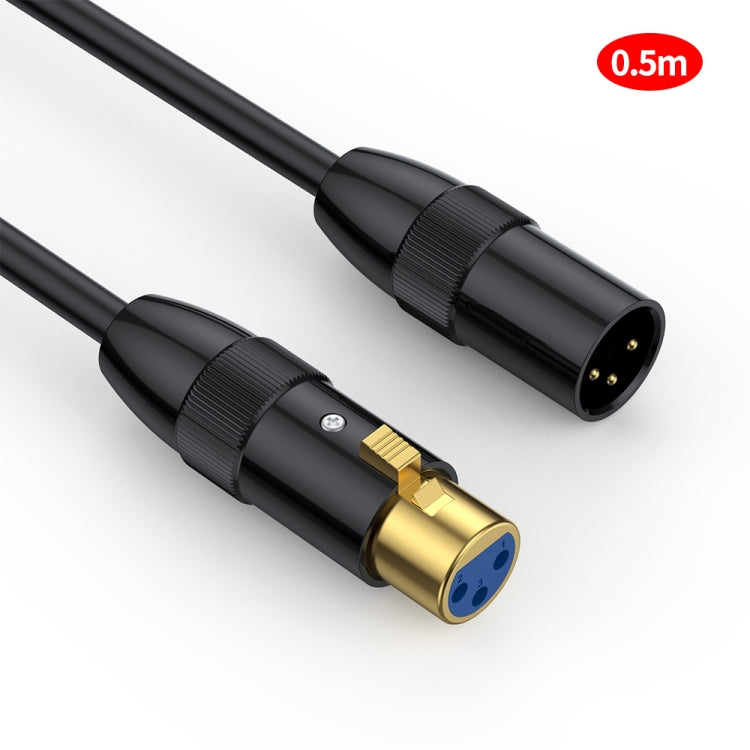 JUNSUNMAY XLR Male to Female Mic Cord 3 Pin Audio Cable Balanced Shielded Cable, Length:0.5m - Microphone Audio Cable & Connector by JUNSUNMAY | Online Shopping South Africa | PMC TechLife | Buy Now Pay Later Mobicred