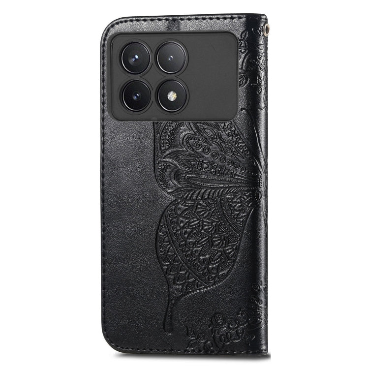 For Xiaomi Redmi K70 Butterfly Love Flower Embossed Leather Phone Case(Black) - Xiaomi Cases by PMC Jewellery | Online Shopping South Africa | PMC Jewellery | Buy Now Pay Later Mobicred