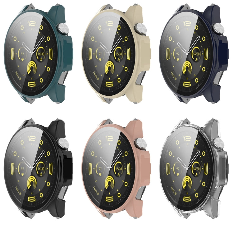 For Huawei Watch GT 4 46mm PC + Tempered Film Integrated Watch Protective Case(Pink) - Watch Cases by PMC TechLife | Online Shopping South Africa | PMC TechLife | Buy Now Pay Later Mobicred