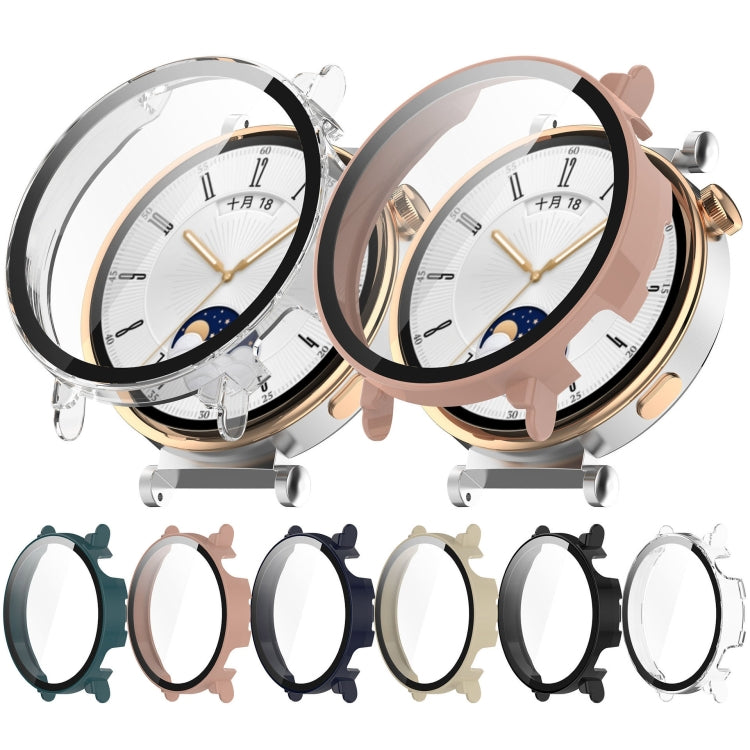 For Huawei Watch GT 4 41mm PC + Tempered Film Integrated Watch Protective Case(Ivory White) - Watch Cases by PMC TechLife | Online Shopping South Africa | PMC TechLife | Buy Now Pay Later Mobicred