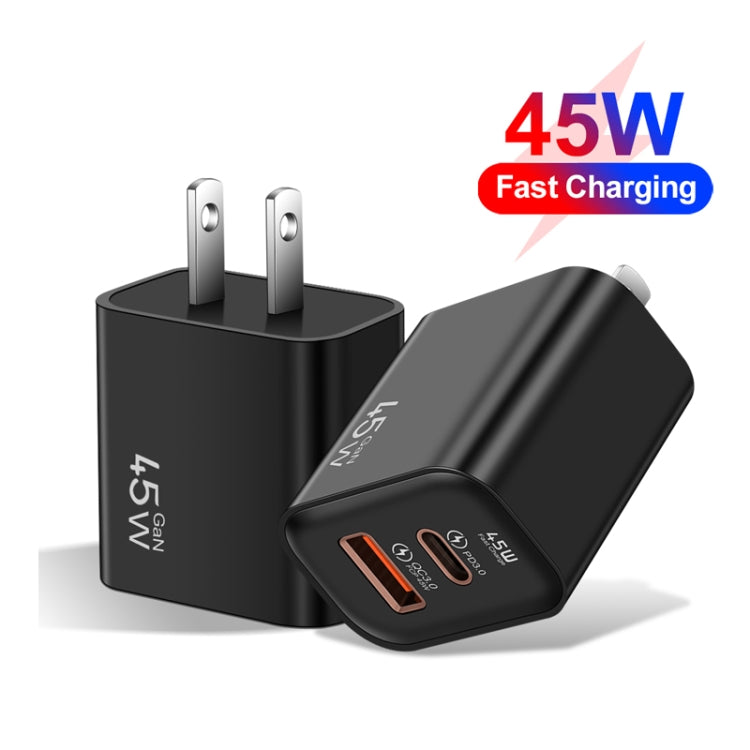 45PQ 45W PD25W + QC3.0 20W USB Fully Compatible Super Fast Charger, US Plug(Yellow) - USB Charger by PMC TechLife | Online Shopping South Africa | PMC TechLife