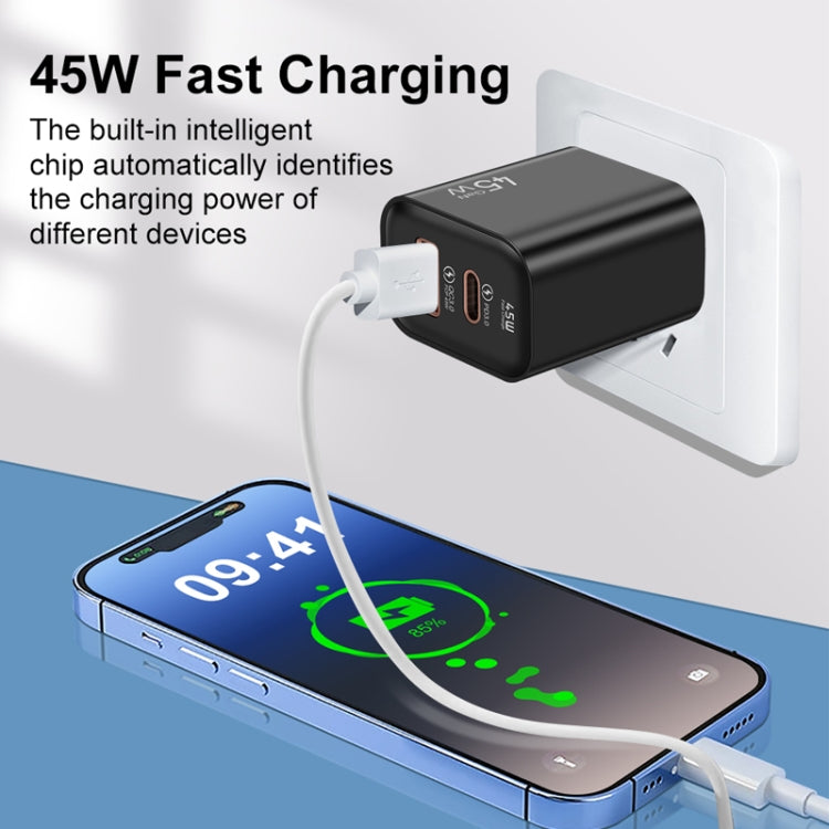 45PQ 45W PD25W + QC3.0 20W USB Fully Compatible Super Fast Charger, US Plug(Yellow) - USB Charger by PMC TechLife | Online Shopping South Africa | PMC TechLife