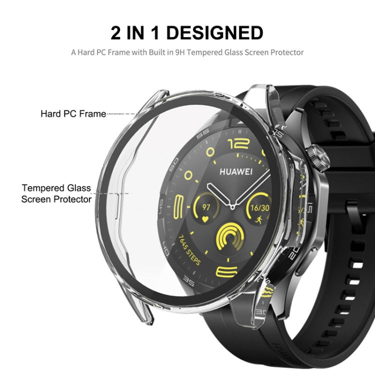 For Huawei Watch GT 4 41mm ENKAY Hat-Prince Full Coverage PC + Tempered Film Integrated Watch Protective Case(Ivory White) - Watch Cases by ENKAY | Online Shopping South Africa | PMC TechLife | Buy Now Pay Later Mobicred