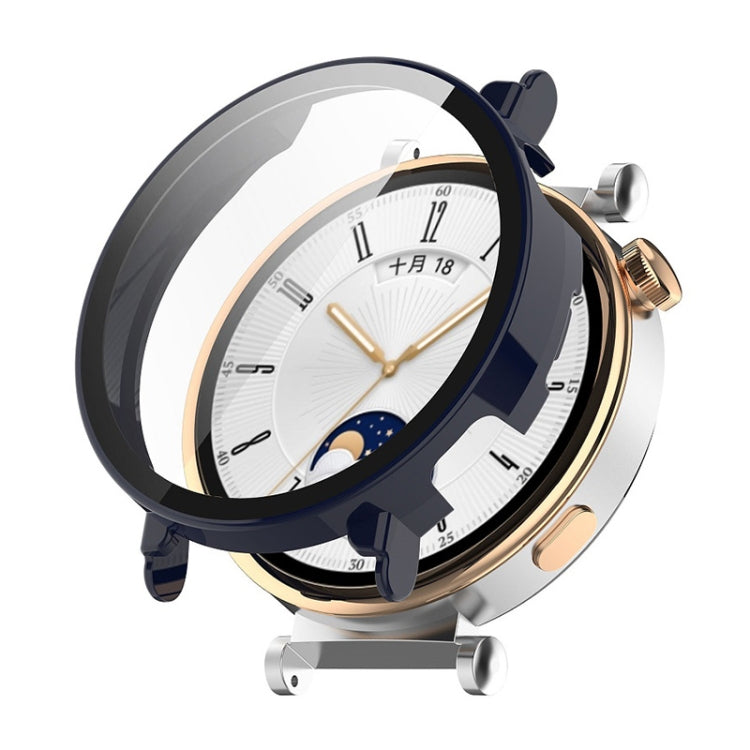 For Huawei Watch GT 4 46mm ENKAY Hat-Prince Full Coverage PC + Tempered Film Integrated Watch Protective Case(Dark Blue) - Watch Cases by ENKAY | Online Shopping South Africa | PMC TechLife | Buy Now Pay Later Mobicred