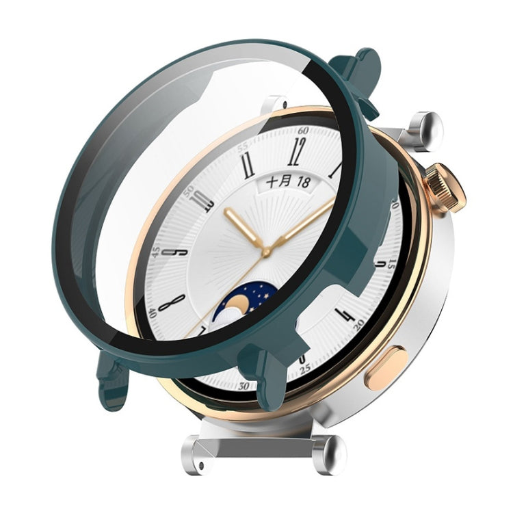 For Huawei Watch GT 4 46mm ENKAY Hat-Prince Full Coverage PC + Tempered Film Integrated Watch Protective Case(Dark Green) - Watch Cases by ENKAY | Online Shopping South Africa | PMC TechLife | Buy Now Pay Later Mobicred