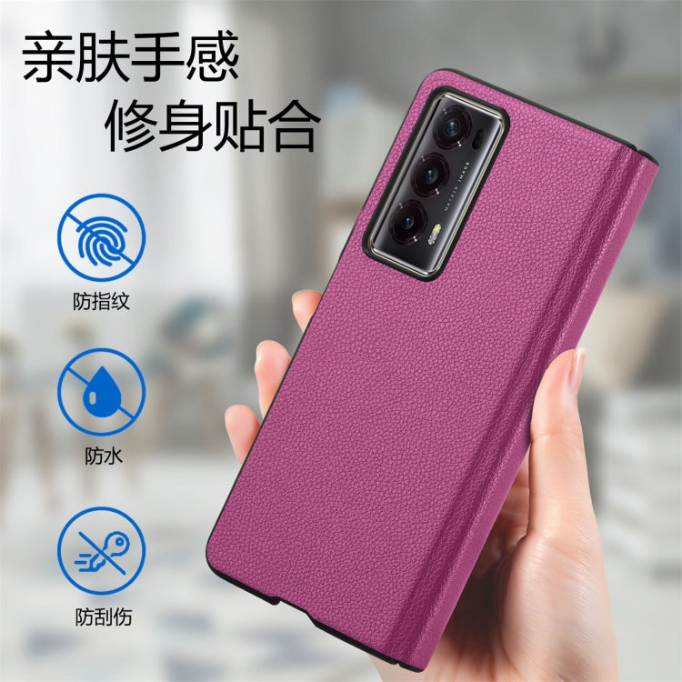 For Honor Magic V2 Litchi Magnetic Hinge Shockproof Phone Case(Rose) - Honor Cases by PMC TechLife | Online Shopping South Africa | PMC TechLife | Buy Now Pay Later Mobicred