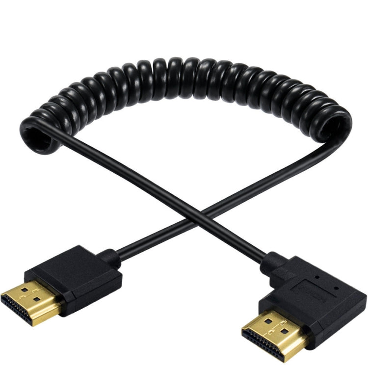 JUNSUNMAY 4K 60Hz HDMI Male to Male HDMI 2.0V Elbow Head Spring Cable, Length:1.2m(Straight) - free shipping - PMC Jewellery - Order now!