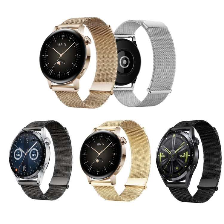 For Huawei Watch GT 4 46mm Milan Daul Magnetic Steel Mesh Watch Band(Rose Gold) - free shipping - PMC TechLife - Order now!