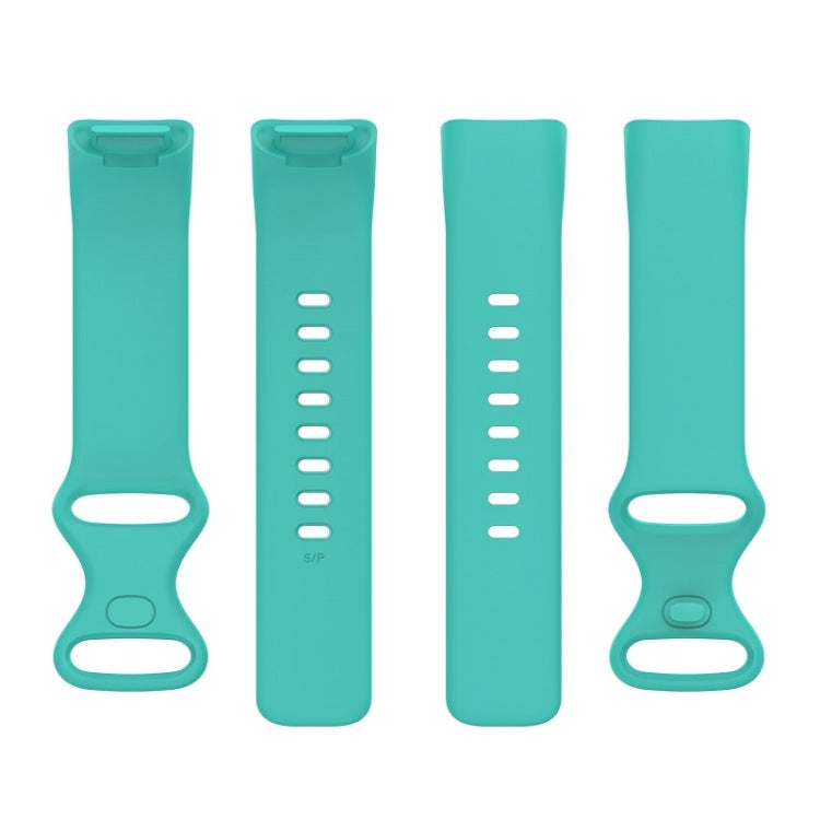 For Fitbit Charge 6 Solid Color Butterfly Buckle Silicone Watch Band, Size:L Size(Teal Green) - Watch Bands by PMC TechLife | Online Shopping South Africa | PMC TechLife | Buy Now Pay Later Mobicred