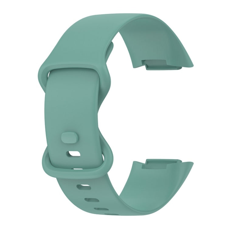 For Fitbit Charge 6 Solid Color Butterfly Buckle Silicone Watch Band, Size:L Size(Pine Green) - Watch Bands by PMC TechLife | Online Shopping South Africa | PMC TechLife | Buy Now Pay Later Mobicred