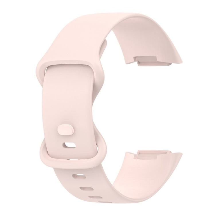 For Fitbit Charge 6 Solid Color Butterfly Buckle Silicone Watch Band, Size:S Size(Light Pink) - Watch Bands by PMC TechLife | Online Shopping South Africa | PMC TechLife | Buy Now Pay Later Mobicred