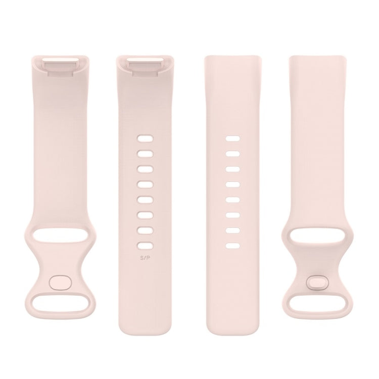 For Fitbit Charge 6 Solid Color Butterfly Buckle Silicone Watch Band, Size:S Size(Light Pink) - Watch Bands by PMC TechLife | Online Shopping South Africa | PMC TechLife | Buy Now Pay Later Mobicred
