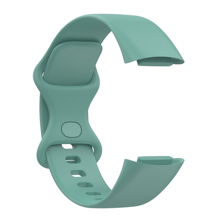 For Fitbit Charge 6 Solid Color Butterfly Buckle Silicone Watch Band, Size:S Size(Pine Green) - Watch Bands by PMC TechLife | Online Shopping South Africa | PMC TechLife | Buy Now Pay Later Mobicred