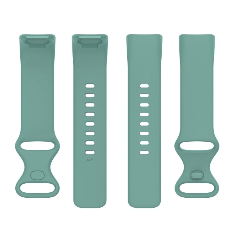 For Fitbit Charge 6 Solid Color Butterfly Buckle Silicone Watch Band, Size:S Size(Pine Green) - Watch Bands by PMC TechLife | Online Shopping South Africa | PMC TechLife | Buy Now Pay Later Mobicred