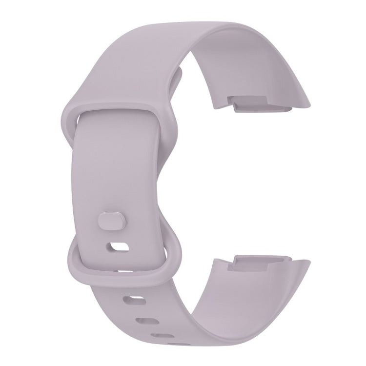 For Fitbit Charge 6 Solid Color Butterfly Buckle Silicone Watch Band, Size:S Size(Light Purple) - Watch Bands by PMC TechLife | Online Shopping South Africa | PMC TechLife | Buy Now Pay Later Mobicred