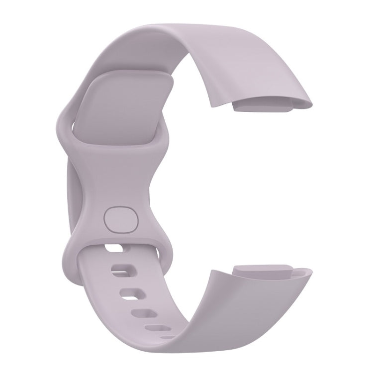 For Fitbit Charge 6 Solid Color Butterfly Buckle Silicone Watch Band, Size:S Size(Light Purple) - Watch Bands by PMC TechLife | Online Shopping South Africa | PMC TechLife | Buy Now Pay Later Mobicred