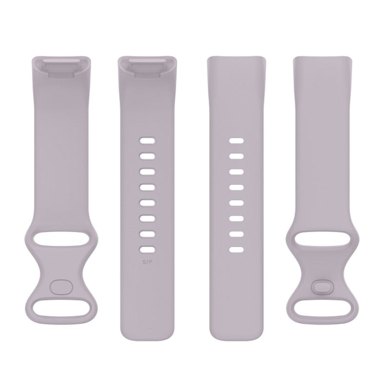 For Fitbit Charge 6 Solid Color Butterfly Buckle Silicone Watch Band, Size:S Size(Light Purple) - Watch Bands by PMC TechLife | Online Shopping South Africa | PMC TechLife | Buy Now Pay Later Mobicred
