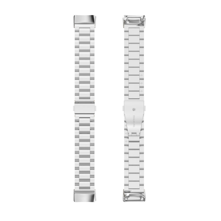 For Fitbit Charge 6 Three Beads Stainless Steel Metal Watch Band(Silver) - Watch Bands by PMC TechLife | Online Shopping South Africa | PMC TechLife | Buy Now Pay Later Mobicred