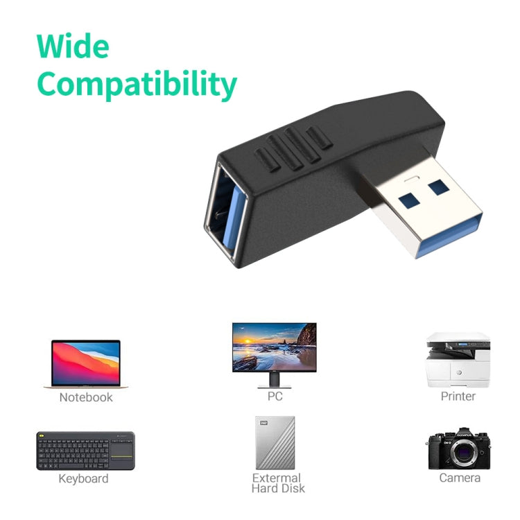 ENKAY USB 3.0 Adapter 90 Degree Angle Male to Female Combo Coupler Extender Connector, Angle:Horizontal Left - USB 3.0 by ENKAY | Online Shopping South Africa | PMC TechLife | Buy Now Pay Later Mobicred