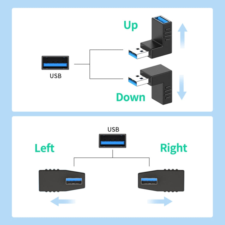 ENKAY USB 3.0 Adapter 90 Degree Angle Male to Female Combo Coupler Extender Connector, Angle:Vertical Up - USB 3.0 by ENKAY | Online Shopping South Africa | PMC TechLife | Buy Now Pay Later Mobicred