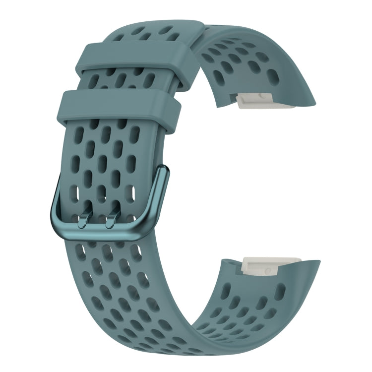 For Fitbit Charge 6 Solid Color Breathable Sports Silicone Watch Band(Blue) - Watch Bands by PMC TechLife | Online Shopping South Africa | PMC TechLife | Buy Now Pay Later Mobicred