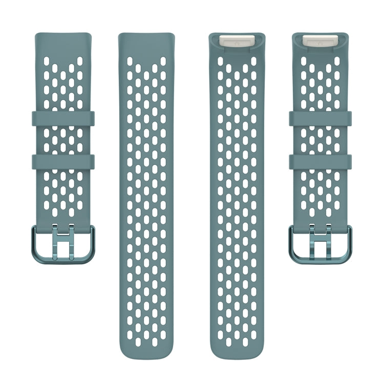 For Fitbit Charge 6 Solid Color Breathable Sports Silicone Watch Band(Blue) - Watch Bands by PMC TechLife | Online Shopping South Africa | PMC TechLife | Buy Now Pay Later Mobicred