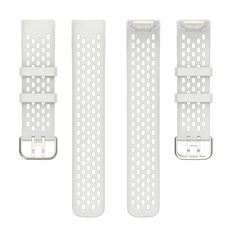 For Fitbit Charge 5 Solid Color Breathable Sports Silicone Watch Band(Starlight Color) - Watch Bands by PMC TechLife | Online Shopping South Africa | PMC TechLife | Buy Now Pay Later Mobicred