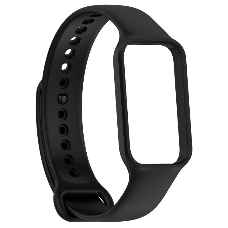 For Xiaomi Mi Band 8 Active Solid Color Integrated Silicone Watch Band(Black) - free shipping - PMC TechLife - Order now!