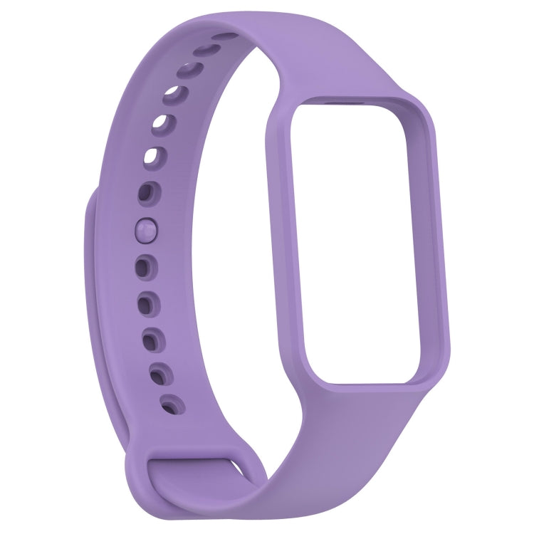 For Xiaomi Mi Band 8 Active Solid Color Integrated Silicone Watch Band(Purple) - free shipping - PMC TechLife - Order now!