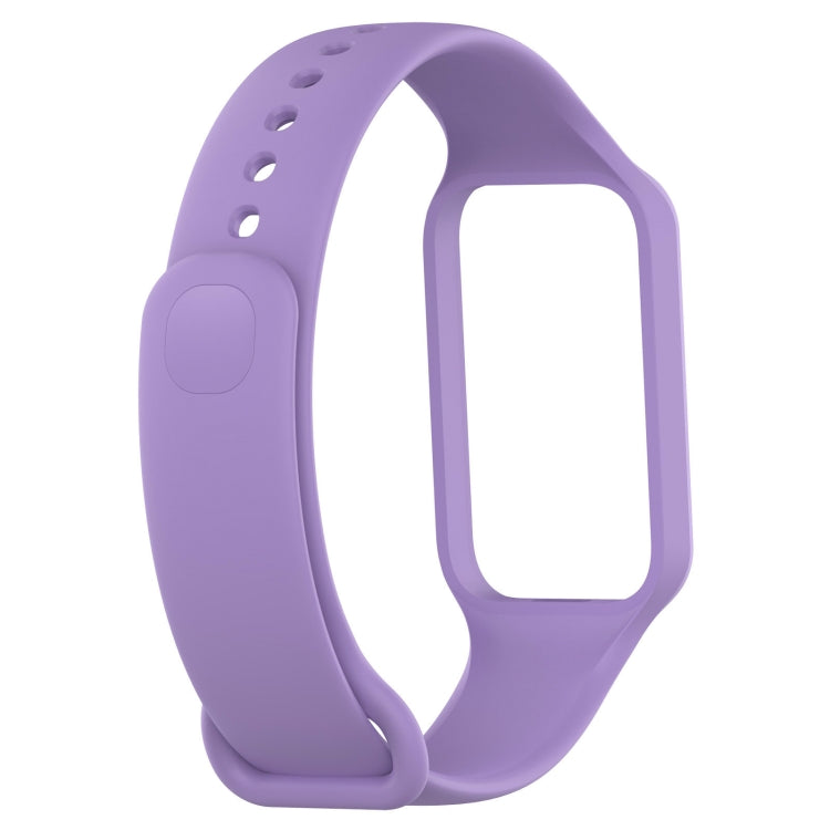 For Xiaomi Mi Band 8 Active Solid Color Integrated Silicone Watch Band(Purple) - free shipping - PMC TechLife - Order now!