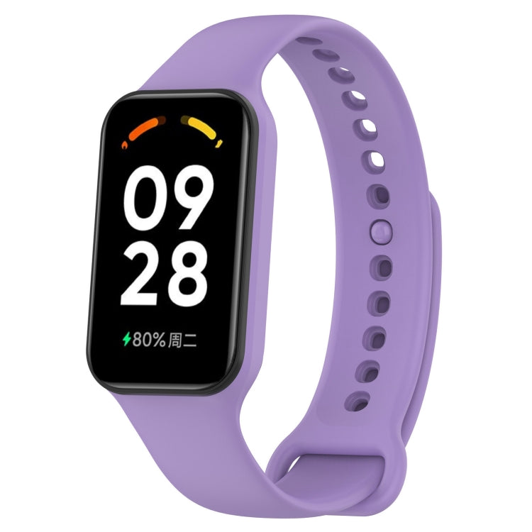 For Xiaomi Mi Band 8 Active Solid Color Integrated Silicone Watch Band(Purple) - free shipping - PMC TechLife - Order now!