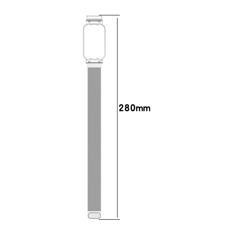 For Xiaomi Mi Band 8 Active Milan Magnetic Metal Steel Mesh Watch Band + Watch Frame(Gold) - free shipping - PMC TechLife - Order now!