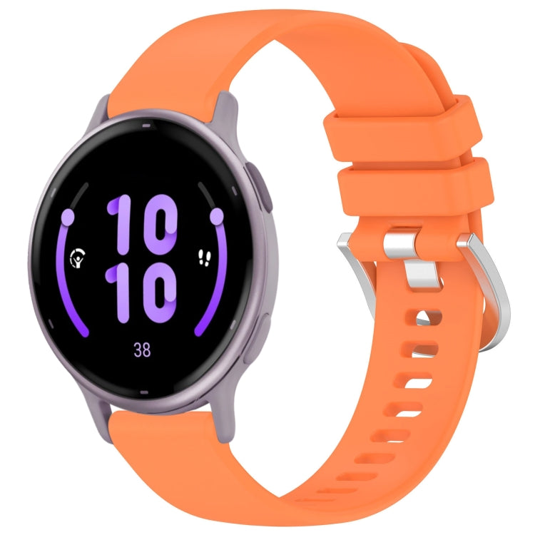 For Garmin Active5 Liquid Glossy Silver Buckle Silicone Watch Band(Orange) - free shipping - PMC TechLife - Order now!