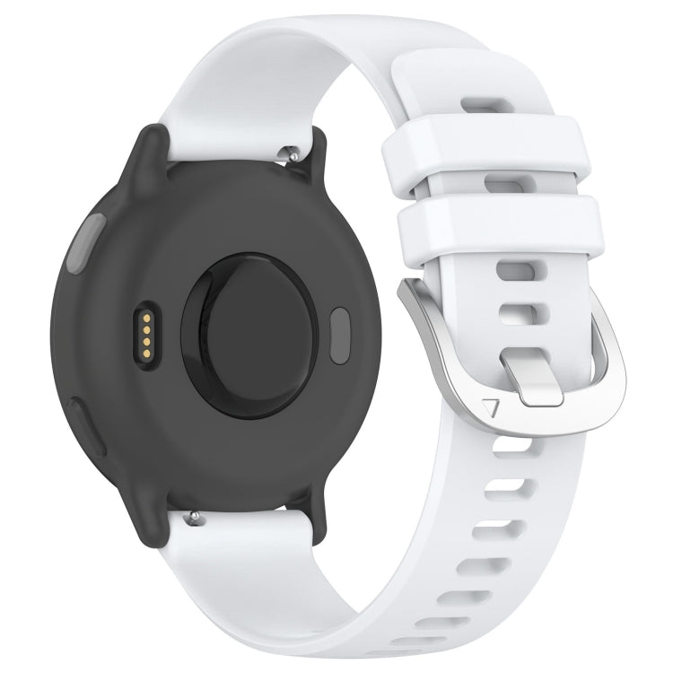 For Garmin Active5 Liquid Glossy Silver Buckle Silicone Watch Band(White) - free shipping - PMC TechLife - Order now!