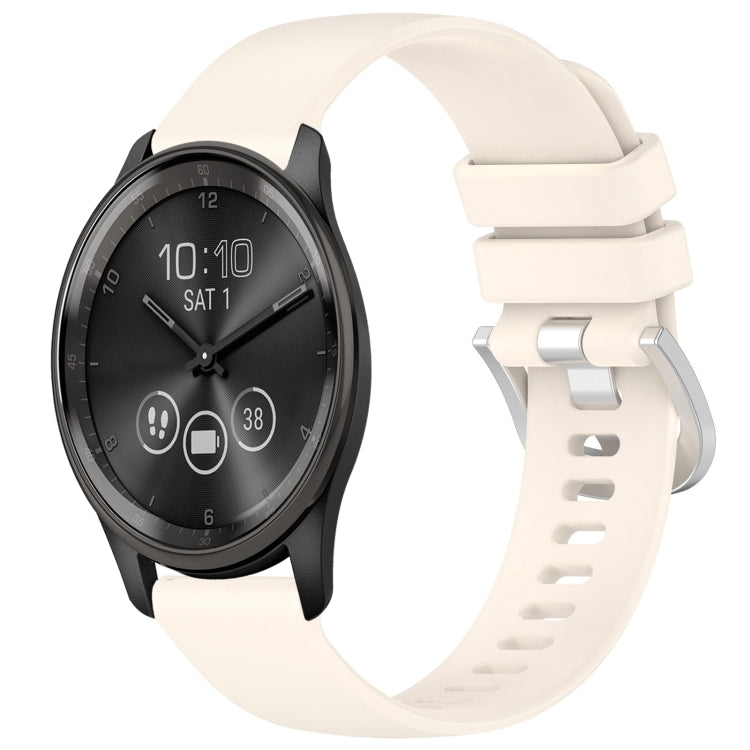 For Garmin VivoMove Trend Liquid Glossy Silver Buckle Silicone Watch Band(Starlight) - free shipping - PMC TechLife - Order now!