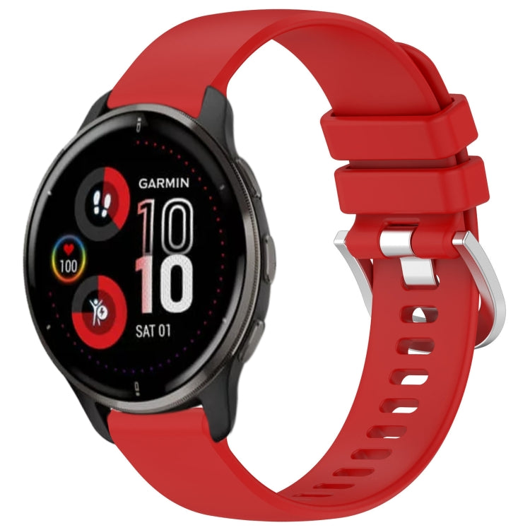 For Garmin Venu 2 Plus Liquid Glossy Silver Buckle Silicone Watch Band(Red) - free shipping - PMC TechLife - Order now!