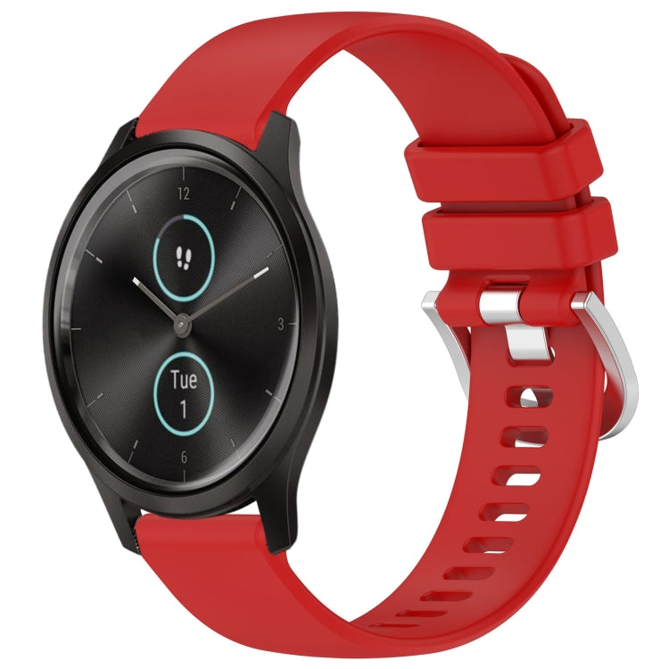 For Garmin VivoMove Style / Vivomove Liquid Glossy Silver Buckle Silicone Watch Band(Red) - free shipping - PMC TechLife - Order now!