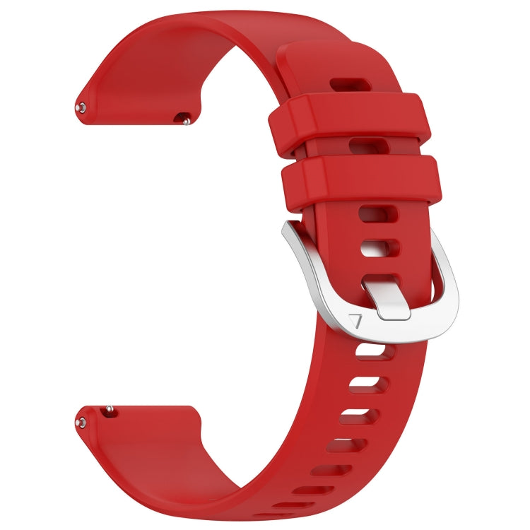 For Garmin Vivomove HR Sport Liquid Glossy Silver Buckle Silicone Watch Band(Red) - free shipping - PMC TechLife - Order now!