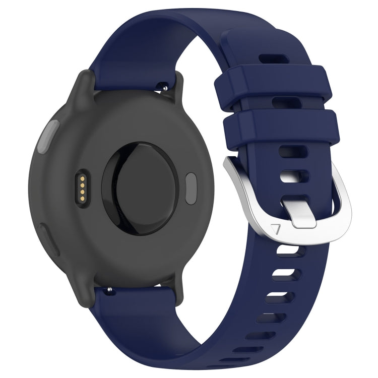 For Garmin Vivomove HR Sport Liquid Glossy Silver Buckle Silicone Watch Band(Dark Blue) - free shipping - PMC TechLife - Order now!
